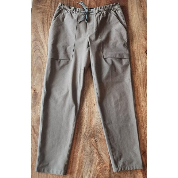 Lululemon Pants Mens Large Gray Jogger Elastic Waist Drawstring Zip Pocket Slim - Picture 1 of 11